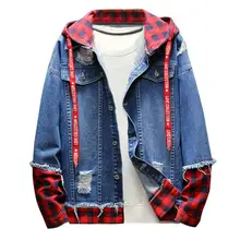New men fashion plaid denim jacket Hot Sale Autumn Winter Casual Vintage Design Wash Distressed Top Blouse High Quality Coat New men fashion plaid denim jacket Hot Sale Autumn Winter Casual Vintage Design Wash Distressed Top Blouse High Quality Coat