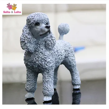 

Artificial resin grey poodle dog figure,car styling home room decoration collection article Christmas birthday gift toy