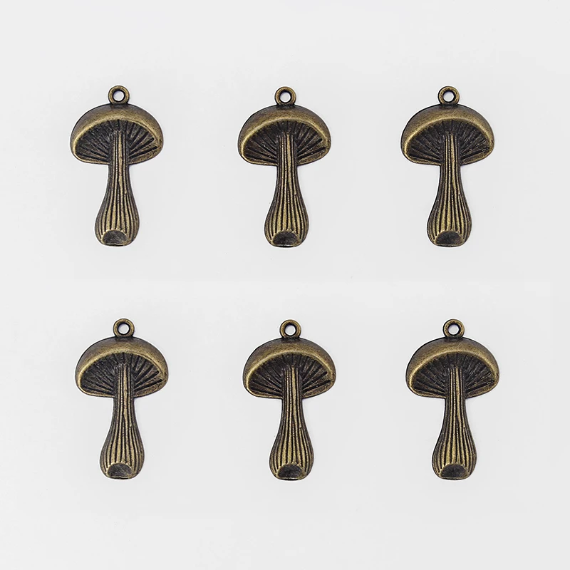 20 шт талисманы из античной бронзы кулон грибы бусины подходят для изготовления