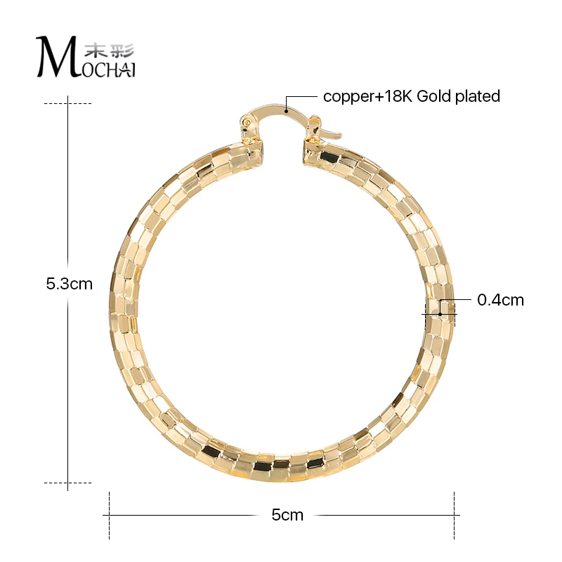 Квадратные металлические полосы большое Золотое кольцо-Серьги Brincos Круглый Большой Круг вечерние серьги для женщин ZK30 50 мм
