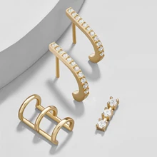 Новые модные женские сережки-гвоздики золотого цвета, маленькие сережки с геометрическими кристаллами в богемном стиле, Женские Ювелирные Аксессуары для вечеринки