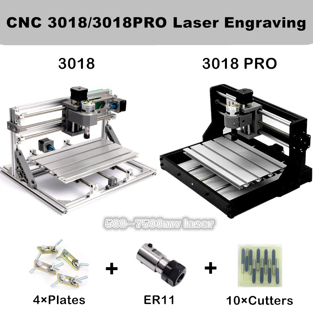 

CNC 3018/3018Pro GRBL control ER11 Diy Mini Cnc Machine, Laser Engraving,3 Axis Pcb Milling machine,Wood Router,Advanced Machine