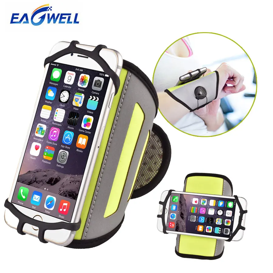 

Eagwell 360 Rotating Sport Wrist Arm Band Phone Case Bag Runing GYM Wrist Arm Belt Cover Universal for 4.7-6 inch Mobile Phone