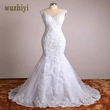 GRAN PROMO ❤️ Wuzhiyi-vestido de novia de sirena, Apliques de encaje Vintage, vestidos de boda de talla grande, vestido de novia de porcelana para boda, vestido de novia 2020 - discount item 29% OFF Bodas y eventos