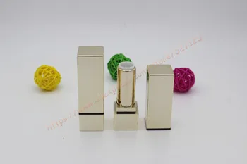 

12.1mm shiny gold empty plastic square shaped Lipstick case,Lip Balm Tube Empty High Quality Plastic Lipstick Tube