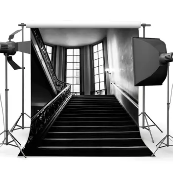 

Elegant Staircase Backdrop European Old Church French Sash Shabby Gloomy Concrete Wallpaper Background