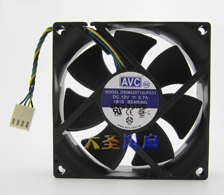 Оригинальный AVC DS08025T12UP057 12 В 0 7a 4 провода стандартный Вентилятор охлаждения
