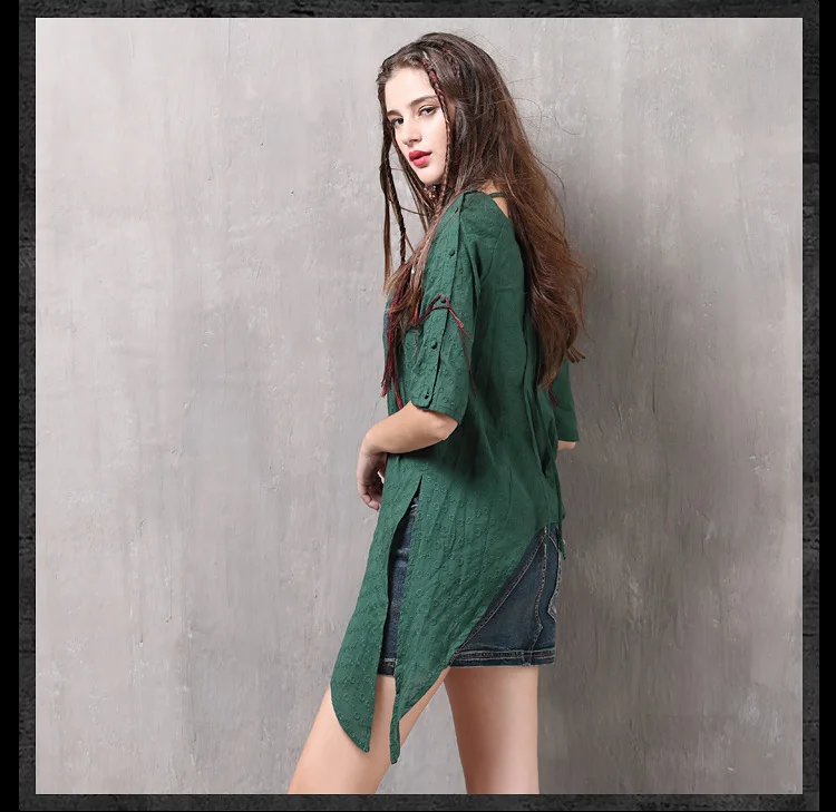 Loose Asymmetrical Half Sleeve Tshirt  (11)