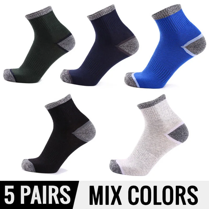 HSS, бренд, 5 пар, мужские хлопковые носки, быстросохнущие мужские зимние носки, Strandard, термо, для мужчин, для походов, высокое качество, EU39-45 - Цвет: 5 Colors