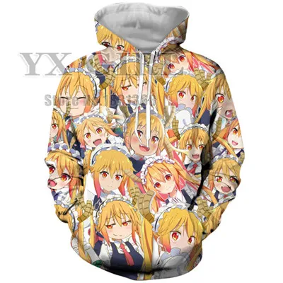YX GIRL Аниме Rem& Ram толстовки Толстовка женская мужская с длинным рукавом Пуловеры Сексуальная девушка 3D принт спортивный костюм размера плюс XS-5XL - Цвет: 3