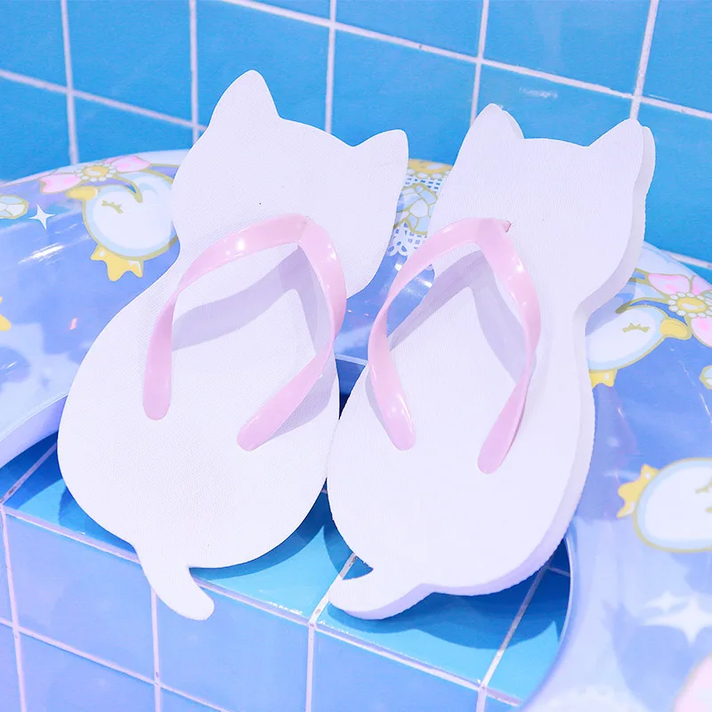 

Halloween 1pair Cute Anime Cosplay Aniaml Cat Design Summer Slippers Flip-Flops Shoes props