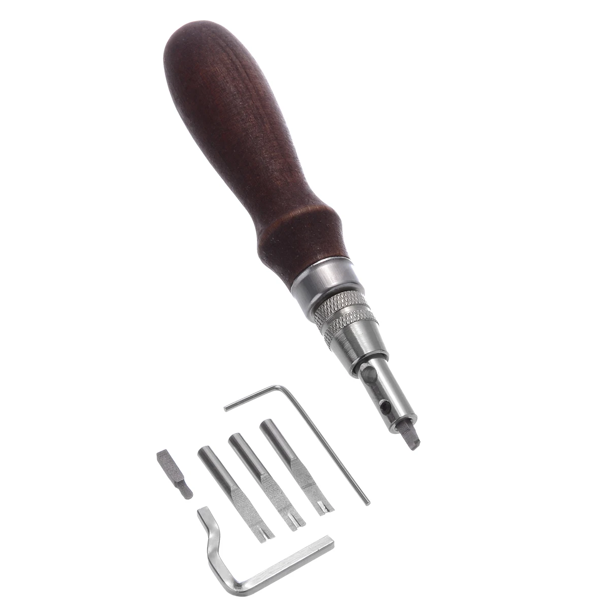 Adjustable 5 In 1 DIY Wood Leathercraft Stitching Crease Leather Working Tools Sewing Tools Accessories