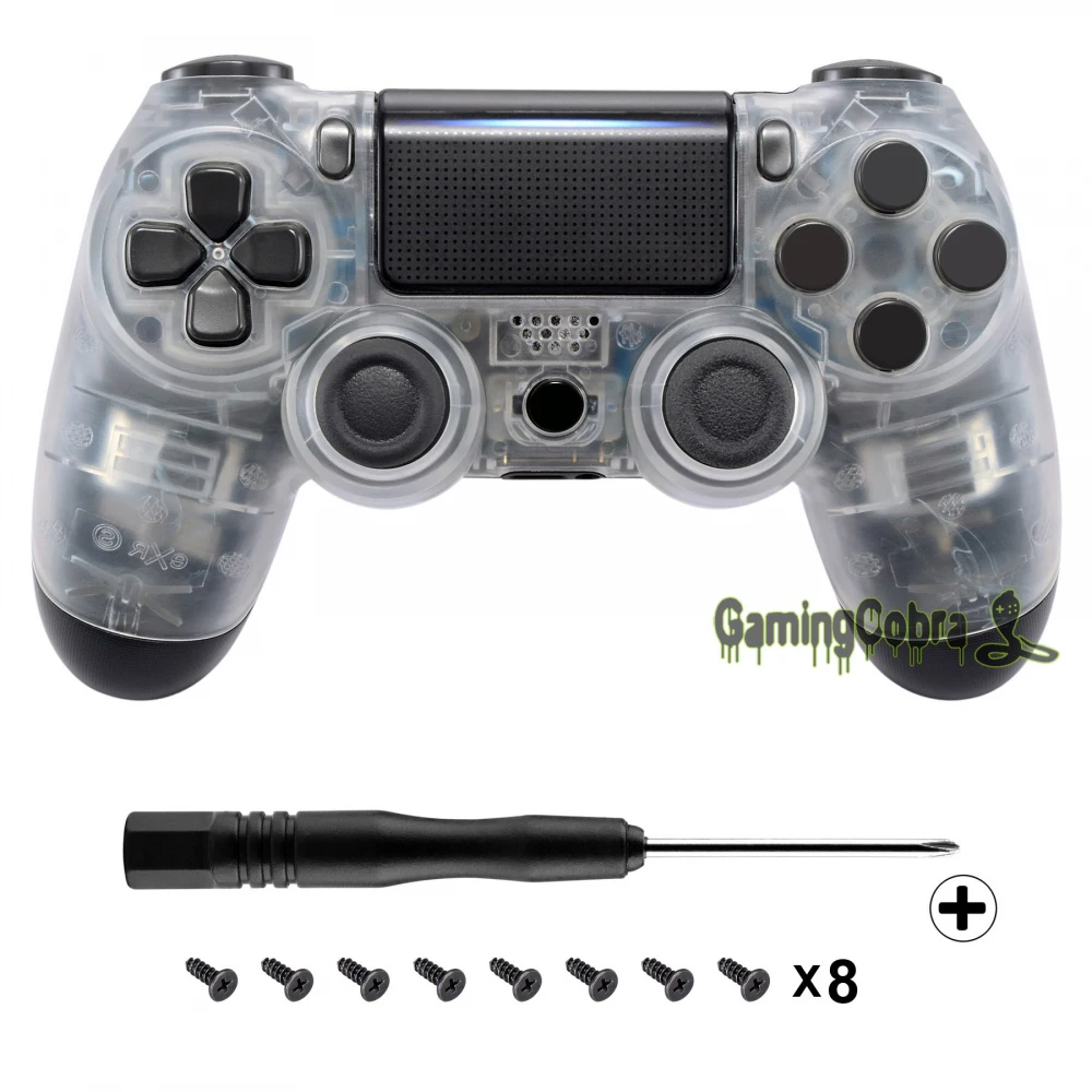 

Transparent Faceplate Front Shell Cover Replacement Kit for PS4 Slim Pro Remote Controller JDM-040 JDM-050 JDM-055 #SP4FM01