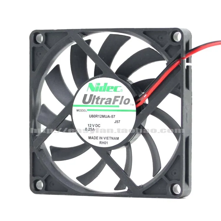 Вентилятор охлаждения сервера Nidec U80R12MUA 57 J57 DC 12V 0.25A 80x80x10 мм|square fan|server fan80x80x10mm fan |