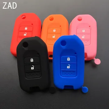 

ZAD silicone 2 Buttons car Key Case cover For HONDA CRV New Accord 2 9 Jade Folding Car key case shell set holder