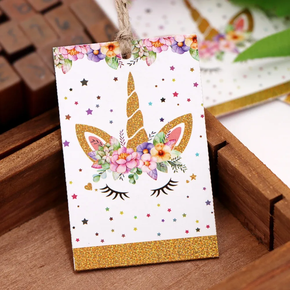 

Ourwarm 25pcs DIY Unicorn Gift Paper Tags Party Favors Unicorn Paper Labels Baptism Baby Shower Birthday Party Decoration