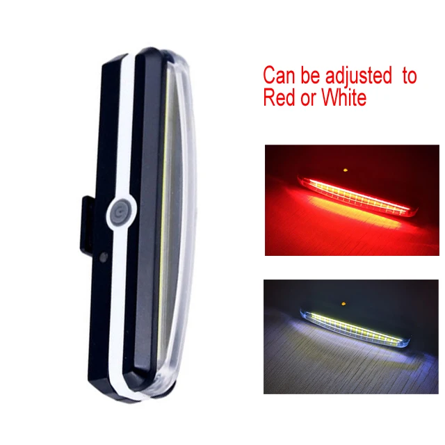 USB перезаряжаемая велосипедная задняя велосипедная фара светодиодный задний фонарь Водонепроницаемый задний фонарь для велосипеда - Цвет: Red White