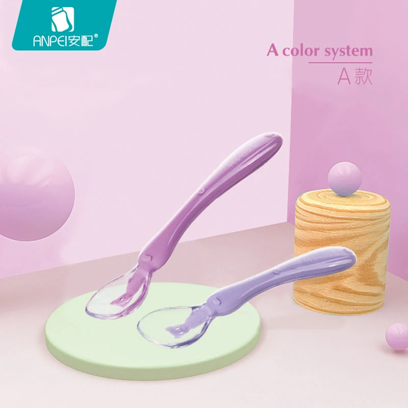 

Silicone Cartoon Training Spoon Baby Feeding Tableware 2 Packs