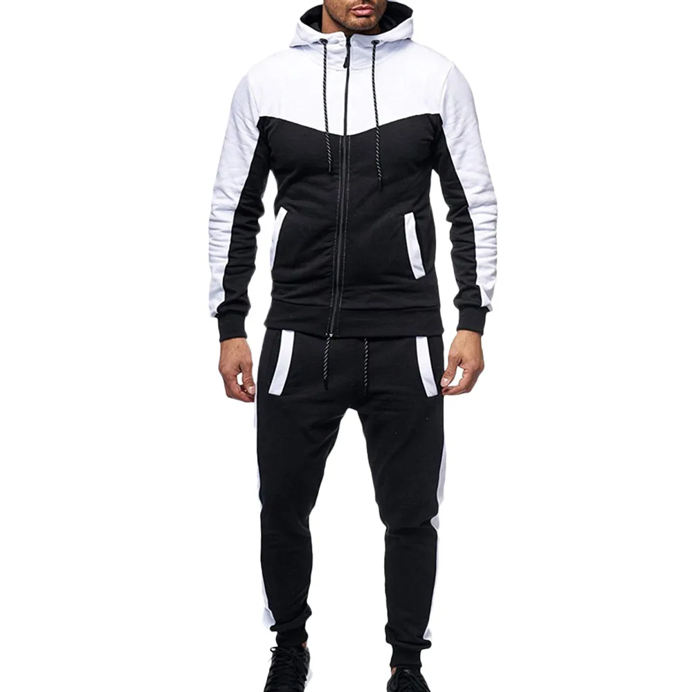 

Men's Sets Sports Suit Tracksuit 2019 Autumn Winter Packwork Sweatshirt Top Pants Sportswear Two Piece Hoodies+Pants Suits Sets