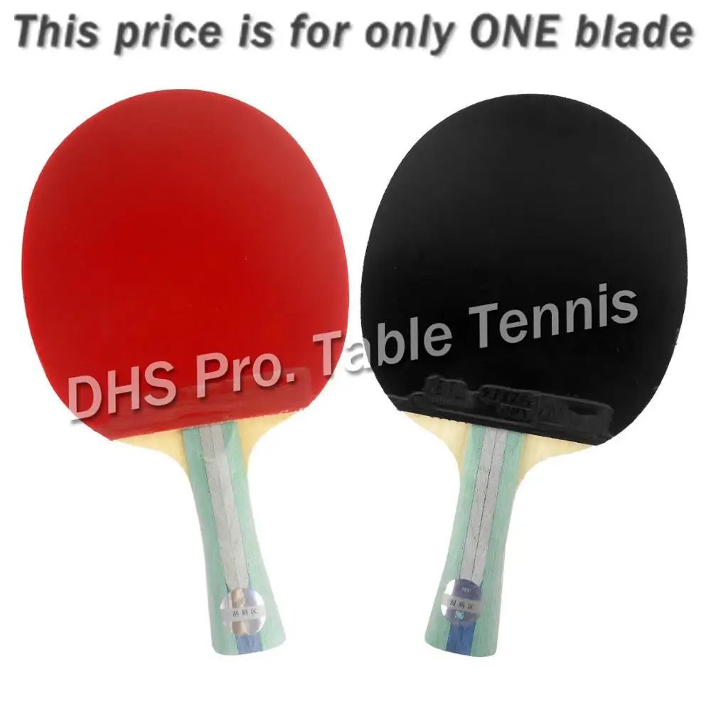 DHS 5002 طويل Shakehand FL تنس الطاولة بينغ بونغ مضرب + مجداف حقيبة FL