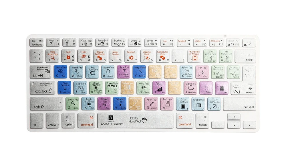1pc Adobe Illustratorの愛キーボードカバーショートカットプリントカバーのためのmacbook Air Proの網膜13 15 17 Imacのワイヤレス Macbook Keyboard Cover Shortcut Keyboard Coverfor Macbook Aliexpress