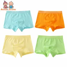 10 шт./лот, высококачественные хлопковые трусы-боксеры для мальчиков, трусы ярких цветов для мальчиков Нижнее белье для детей от 3 до 9 лет