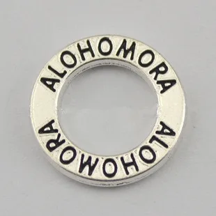 

RAINXTAR 19mm Round Alohomora Circle Letter Charms For Bracelets Making 50pcs AAC327