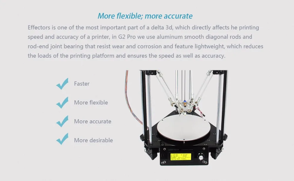 Geeetech 3d принтер автоматическое выравнивание Delta rostock Mini G2 модернизированный DIY наборы LCD2004 бесплатно