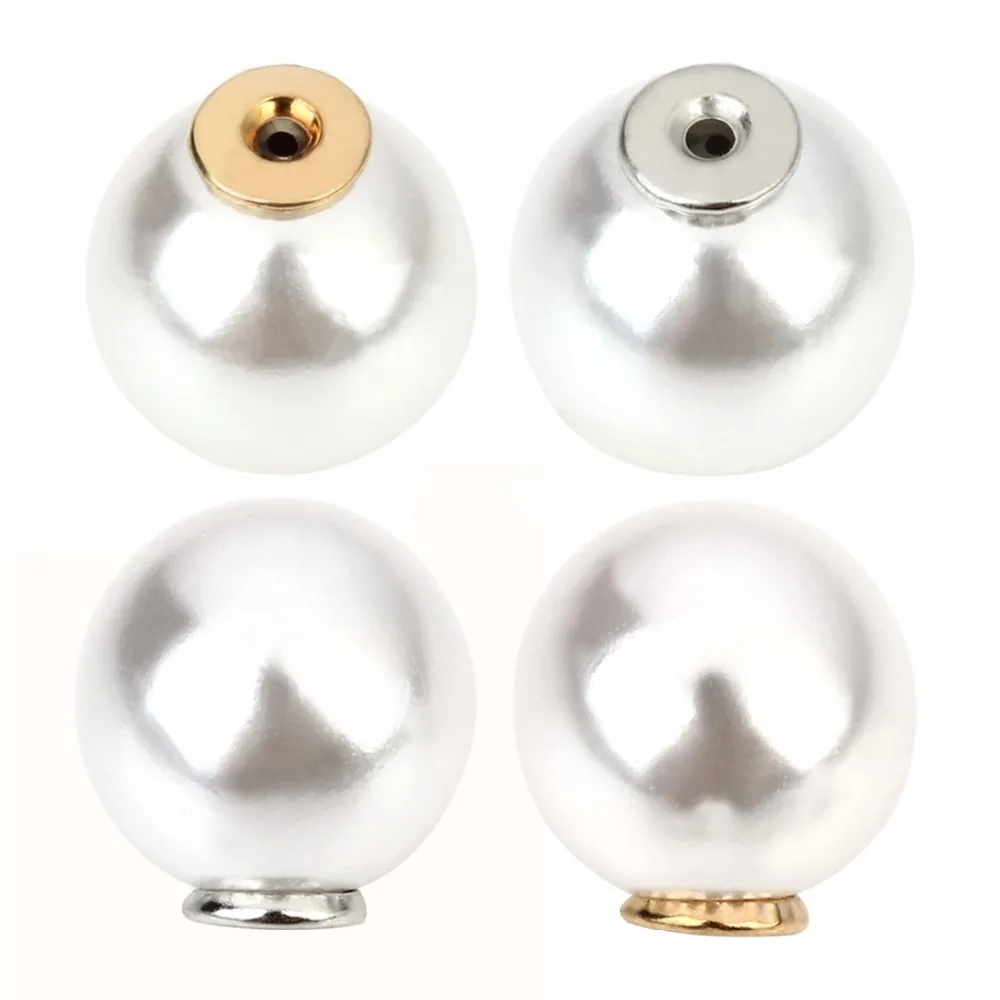

50pcs/lot Balls Hole Diameter 1mm Gold/Silver Color Round Artificial Pearl Brooch Backs Stoppers Brooch Pins Jewelry Findings