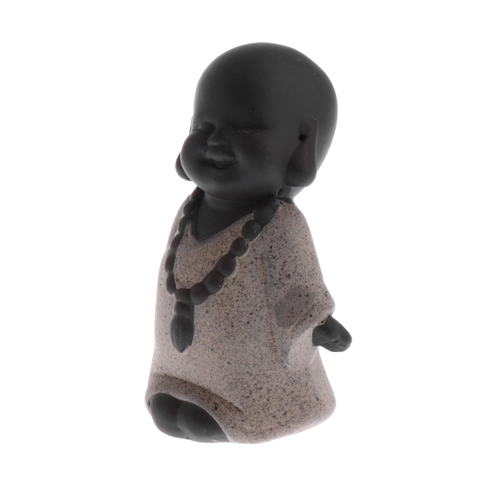 Purple Sand Little Monk Figurine Chinese Tea Pet Little Buddha Statue Tea Tray Decoration Home Tabletop Ornament
