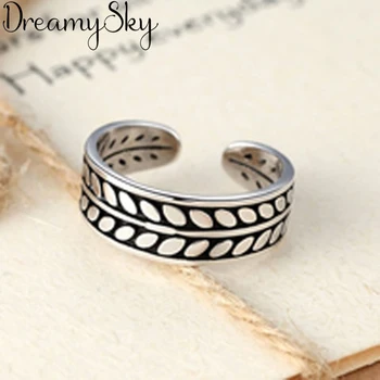 

Bohemian Vintage Silver Color Leaf Rings For Women Wedding Party Girls Gifts Open Finger Rings Fashion Jewelry
