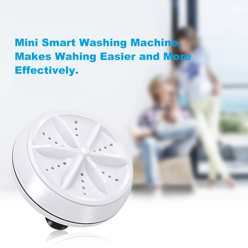 Portable Mini Washing Machine Ultrasonic Turbine Clothes Mini Washer with USB Cable Convenient for Travel Home Business Trip