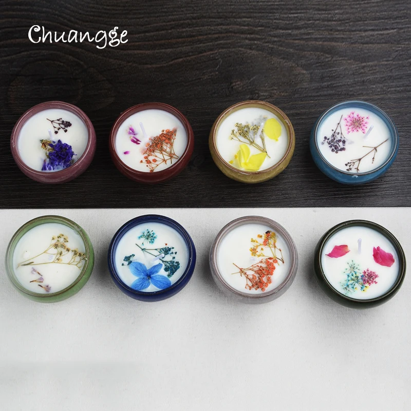

CHUANGGE Ice Cracked Cup Handmade Candles DIY Porcelain Ceramics Soy Wax Container Scented Candle Making Supplies