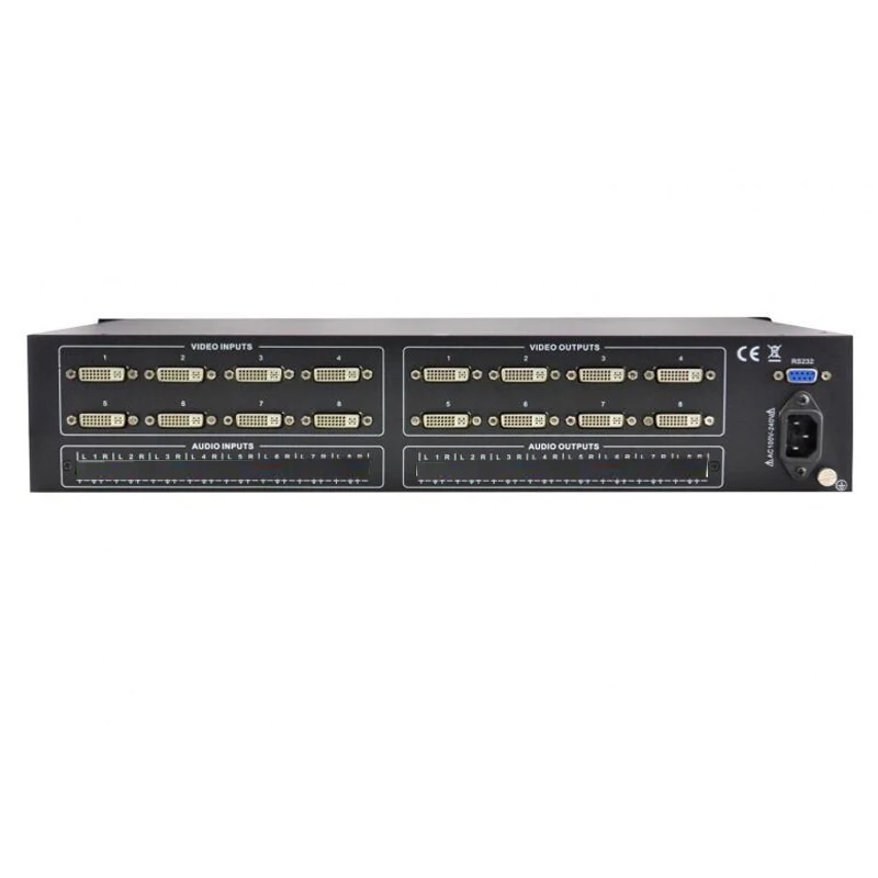 Профессиональный Коммутатор DVI Matrix 8X8 сплиттер истинная матрица с управлением RS232