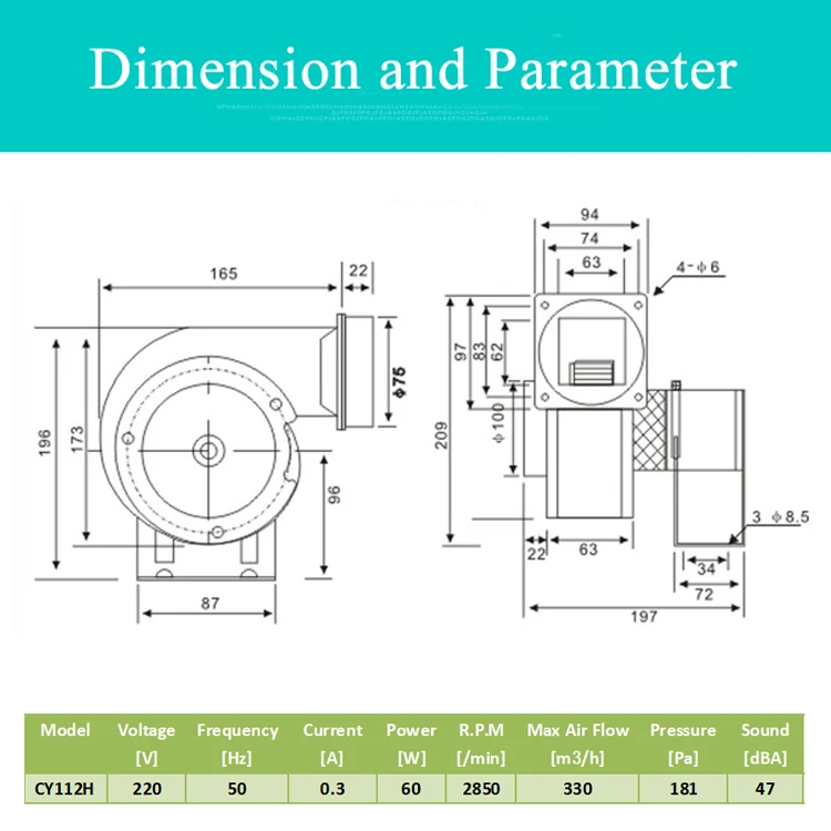 CY112H центробежного нагнетателя вентиляторы котел вентилятор 220V sirocco Вентилятор 60 Вт Высокая термостойкость вентилятор с медным проволочным хомутом мотор