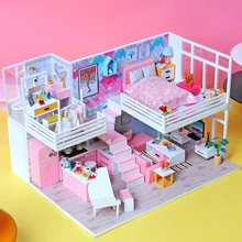 Кукольный дом деревянная мебель Diy Миниатюрный Дом головоломка сборные наборы 3D Miniaturas кукольный домик игрушки для детей подарок на день рождения