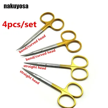 

4pcs Nose Equipment cosmetic surgery gauge Ophthalmic Surgical Caliper tools Double eyelids stainless cut canthus Fine Scissors