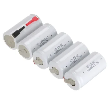 

Clearance sales! 5 PCS 1800 mah SC Ni-CD rechargeable battery white color 4.25*2.2cm