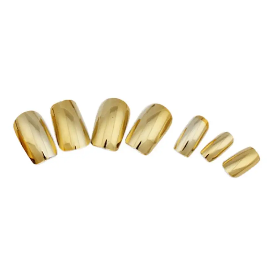 1 комплект/70 шт Металлический Блестящий акрил УФ гель золотые накладные декоративные ногти дизайн Советы X80125Down