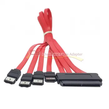 

cy New 32 Pin SFF 8484 to 4 eSATA 7 Pin HDD SAS Cable 50cm