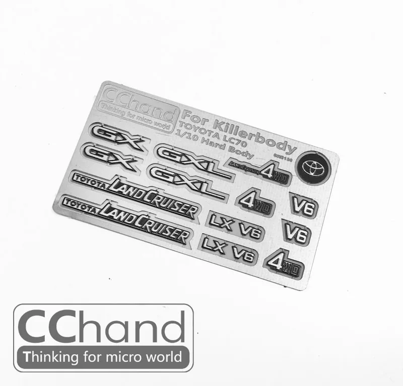 CChand 1/10 killerbody LC70 металлический логотип RC автомобиль на дороге игрушка|Детали и