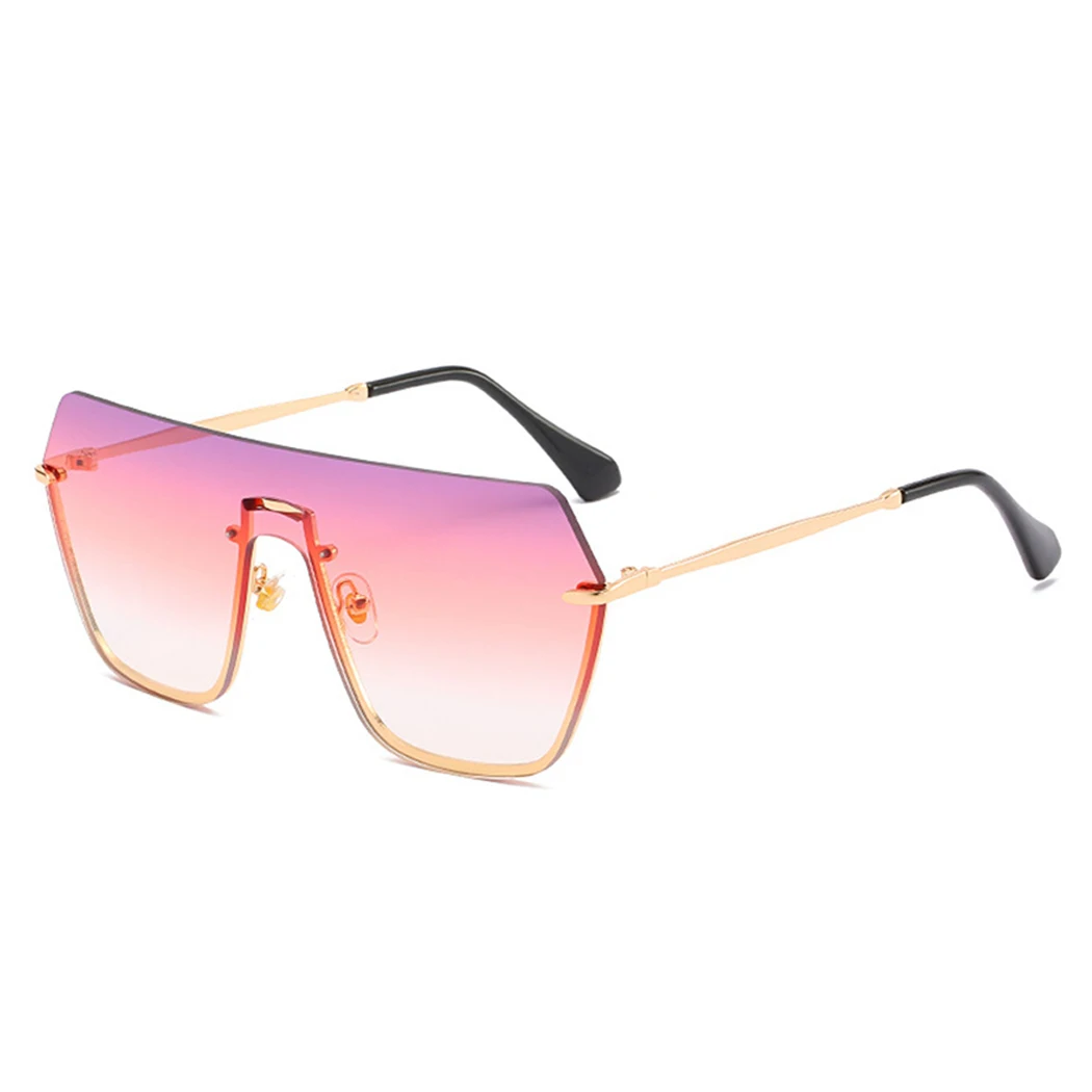 

Vintage Oversized Square Sunglasses Women Men 2019 Summer One Piece Lens Clear Sunglasses Semi Rimless Gradient Shades Eyewear
