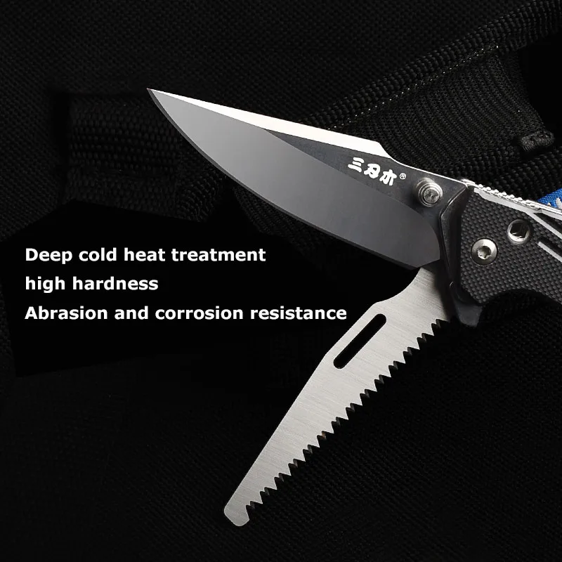 Sanrenmu multifunctional folding knives practical tools multi-use wilderness survival durability screwdriver+opener+ropecutter