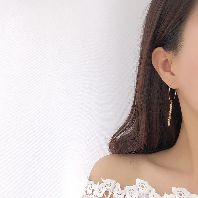 

Серьги-Подвески ручной работы домино с кабельными цепочками полукруглые серьги Элегантные серьги минималистичные серьги подарок для нее