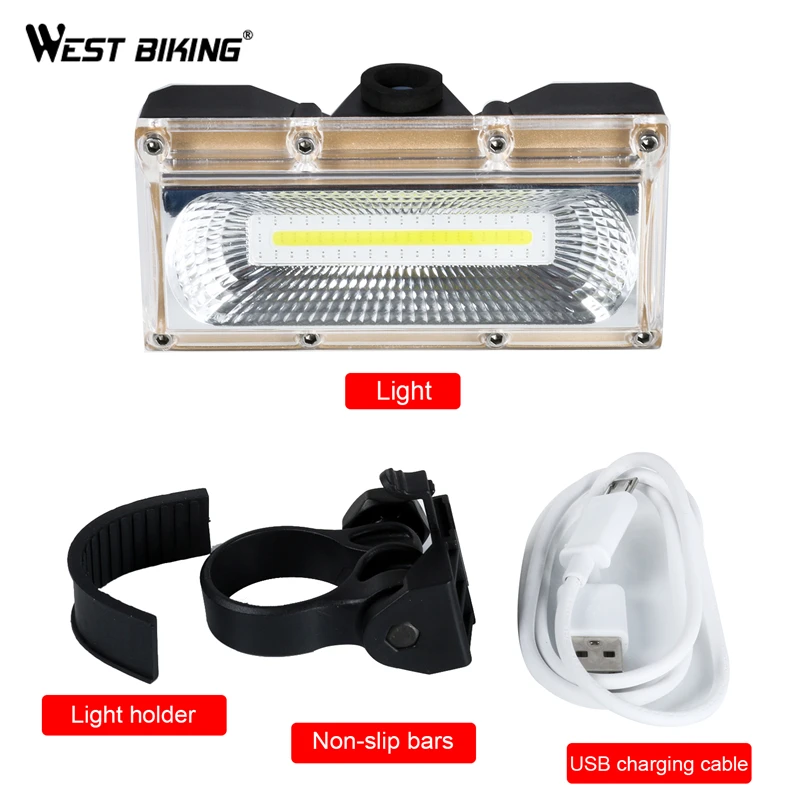 Perfect West Biking Bike Light Rechargeable USB Cycling Taillight Safety Warning 3 Modes Large Lamps Bike Tail Light Bicycle Rear Light 3