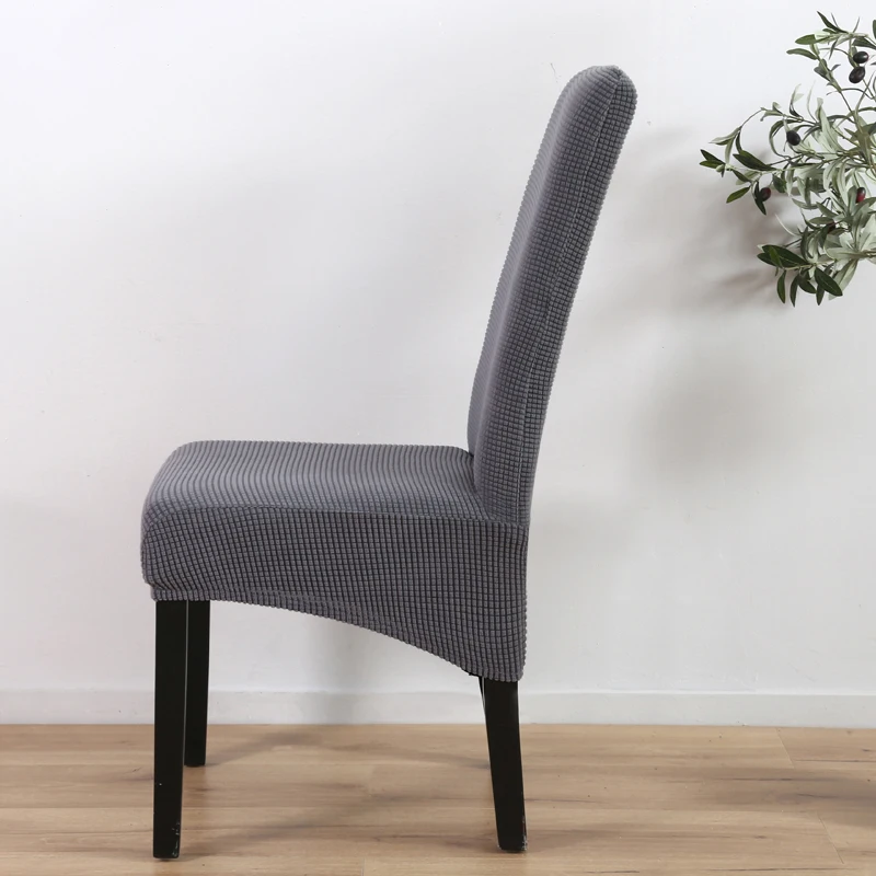 

Large Size Chair Cover Spandex Solid Color Knitting Chair Cover Stretch Seat Cover Dustproof Chair Covers for Dining Room Office