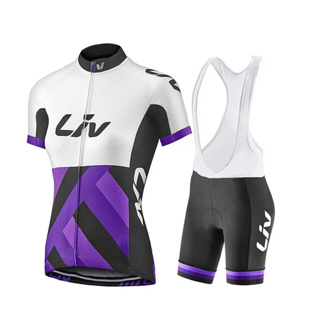 

LIV 2019 New Women short sleeve summer Cycling Jersey clothing Breathable cycling clothes Warm Bib shorts set