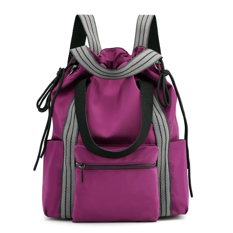 Женские нейлоновые рюкзаки, многофункциональные сумки, модные сумки через плечо, рюкзаки на завязках для девочек, мультирюкзак для молодых девушек - Цвет: Purple