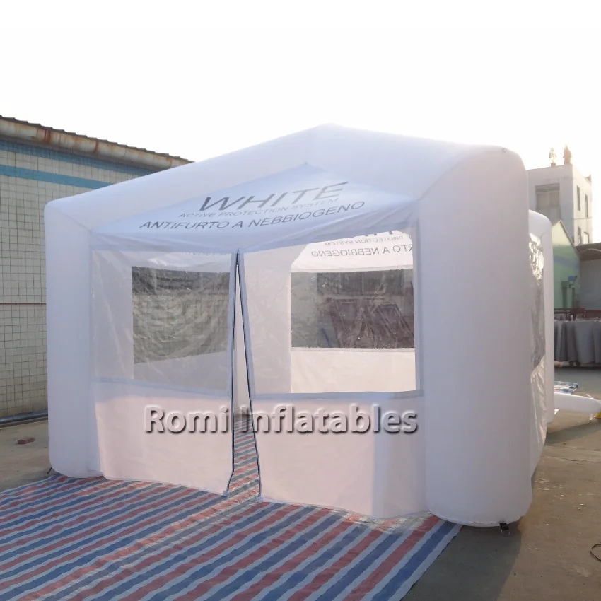 Inflatable tent with transparent clear PVC windows white inflatable Pagoda four legs exhibition tent advertising tent 3