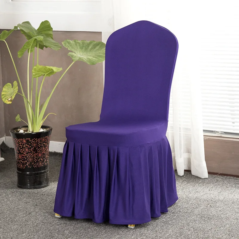 Чехлы для стульев из спандекса для свадебного украшения Вечерние Банкетный стул для отеля чехлы для обеденных стульев Чехлы для домашнего декора funda silla - Цвет: Dark Purple